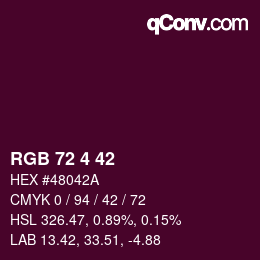 カラーコード: RGB 72 4 42 | qconv.com