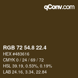 カラーコード: RGB 72 54.8 22.4 | qconv.com