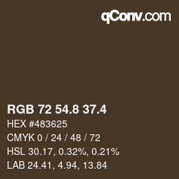 カラーコード: RGB 72 54.8 37.4 | qconv.com