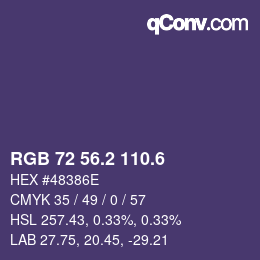 カラーコード: RGB 72 56.2 110.6 | qconv.com