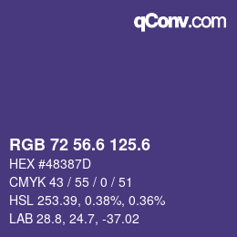 カラーコード: RGB 72 56.6 125.6 | qconv.com