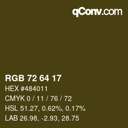 Color code: RGB 72 64 17 | qconv.com