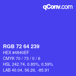 Color code: RGB 72 64 239 | qconv.com