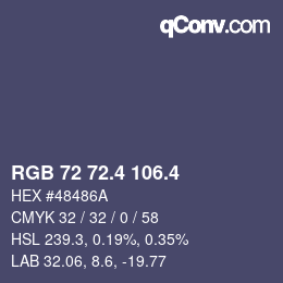 カラーコード: RGB 72 72.4 106.4 | qconv.com