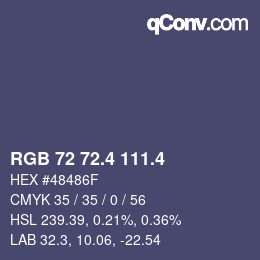 カラーコード: RGB 72 72.4 111.4 | qconv.com