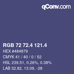 カラーコード: RGB 72 72.4 121.4 | qconv.com