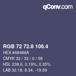 カラーコード: RGB 72 72.8 106.4 | qconv.com