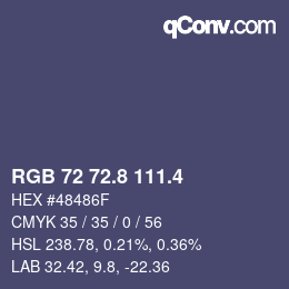 カラーコード: RGB 72 72.8 111.4 | qconv.com