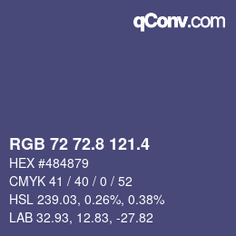 カラーコード: RGB 72 72.8 121.4 | qconv.com