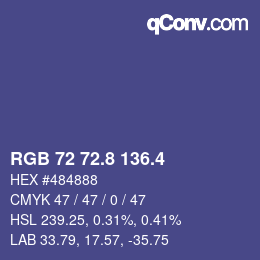 カラーコード: RGB 72 72.8 136.4 | qconv.com