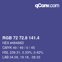 カラーコード: RGB 72 72.8 141.4 | qconv.com