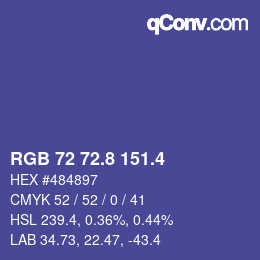 カラーコード: RGB 72 72.8 151.4 | qconv.com