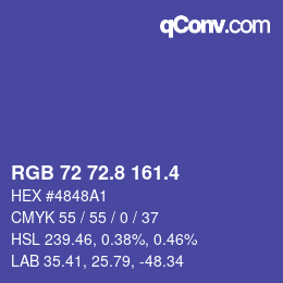 カラーコード: RGB 72 72.8 161.4 | qconv.com