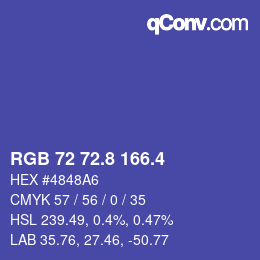 カラーコード: RGB 72 72.8 166.4 | qconv.com