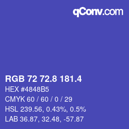 カラーコード: RGB 72 72.8 181.4 | qconv.com