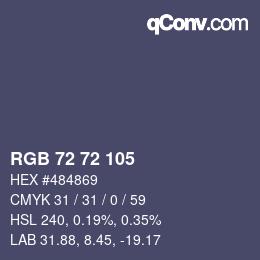 Color code: RGB 72 72 105 | qconv.com
