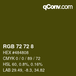 Color code: RGB 72 72 8 | qconv.com