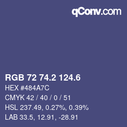 カラーコード: RGB 72 74.2 124.6 | qconv.com