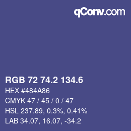 カラーコード: RGB 72 74.2 134.6 | qconv.com