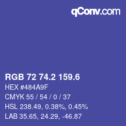 カラーコード: RGB 72 74.2 159.6 | qconv.com