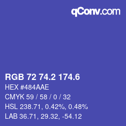 カラーコード: RGB 72 74.2 174.6 | qconv.com