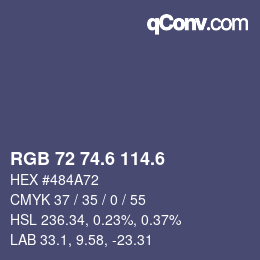 カラーコード: RGB 72 74.6 114.6 | qconv.com