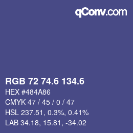 カラーコード: RGB 72 74.6 134.6 | qconv.com