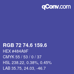 カラーコード: RGB 72 74.6 159.6 | qconv.com