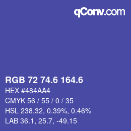 カラーコード: RGB 72 74.6 164.6 | qconv.com
