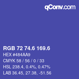 カラーコード: RGB 72 74.6 169.6 | qconv.com