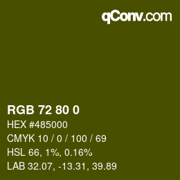 颜色代码: RGB 72 80 0 | qconv.com
