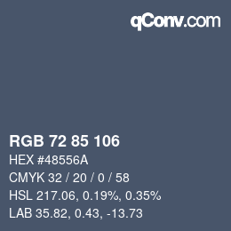 Color code: RGB 72 85 106 | qconv.com