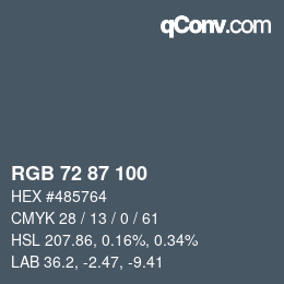 Farbcode: RGB 72 87 100 | qconv.com