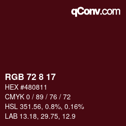 Color code: RGB 72 8 17 | qconv.com