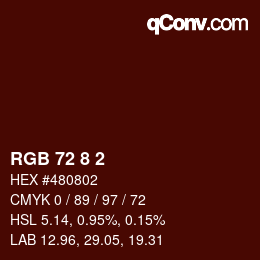 カラーコード: RGB 72 8 2 | qconv.com