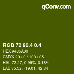 カラーコード: RGB 72 90.4 0.4 | qconv.com