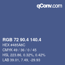 カラーコード: RGB 72 90.4 140.4 | qconv.com