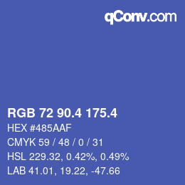 カラーコード: RGB 72 90.4 175.4 | qconv.com