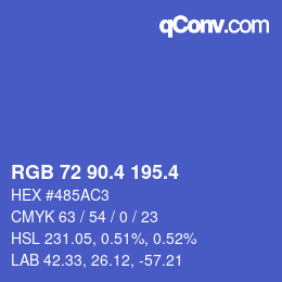 カラーコード: RGB 72 90.4 195.4 | qconv.com