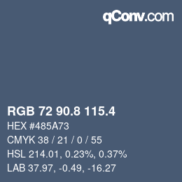 カラーコード: RGB 72 90.8 115.4 | qconv.com
