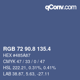カラーコード: RGB 72 90.8 135.4 | qconv.com