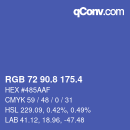 カラーコード: RGB 72 90.8 175.4 | qconv.com