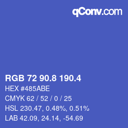 カラーコード: RGB 72 90.8 190.4 | qconv.com