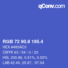 カラーコード: RGB 72 90.8 195.4 | qconv.com
