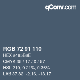 Código de color: RGB 72 91 110 | qconv.com