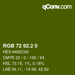 カラーコード: RGB 72 92.2 0 | qconv.com
