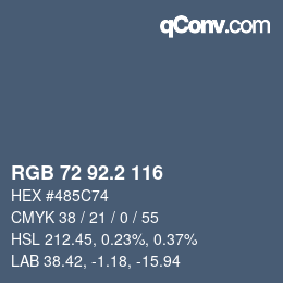 カラーコード: RGB 72 92.2 116 | qconv.com