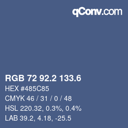 カラーコード: RGB 72 92.2 133.6 | qconv.com