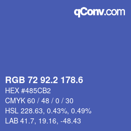 カラーコード: RGB 72 92.2 178.6 | qconv.com