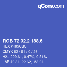 カラーコード: RGB 72 92.2 188.6 | qconv.com